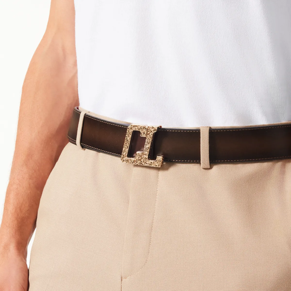 Christian Louboutin Happy Rui CL Logo Belt Buckle