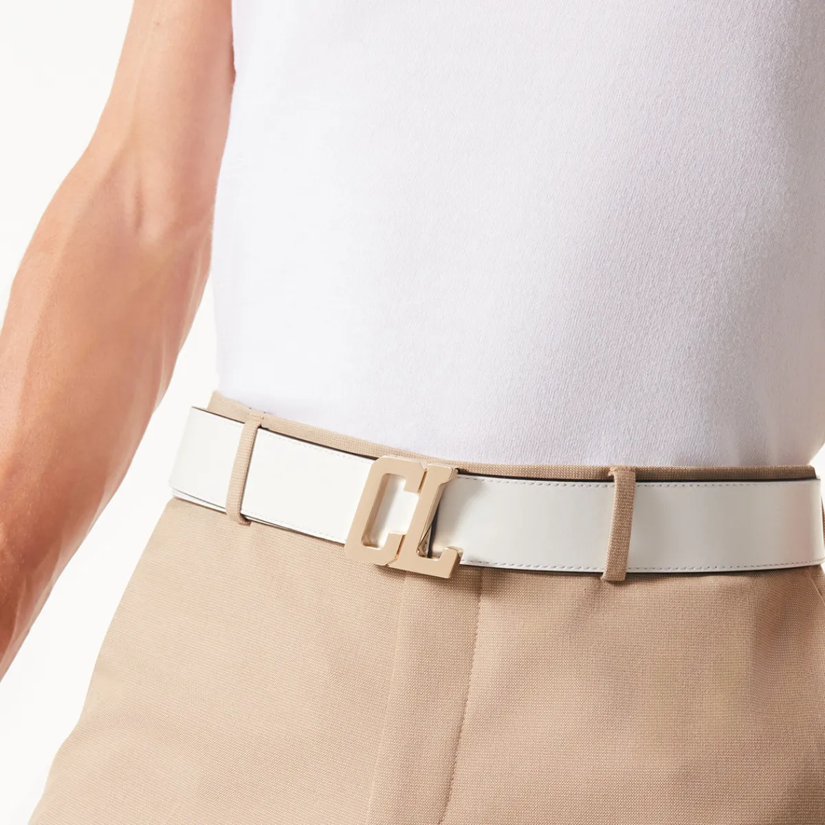 Christian Louboutin Happy Rui CL Logo Belt Buckle