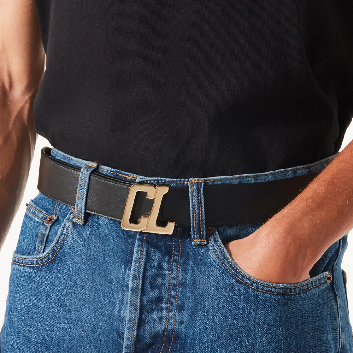 Christian Louboutin Happy Rui CL Logo Belt Buckle